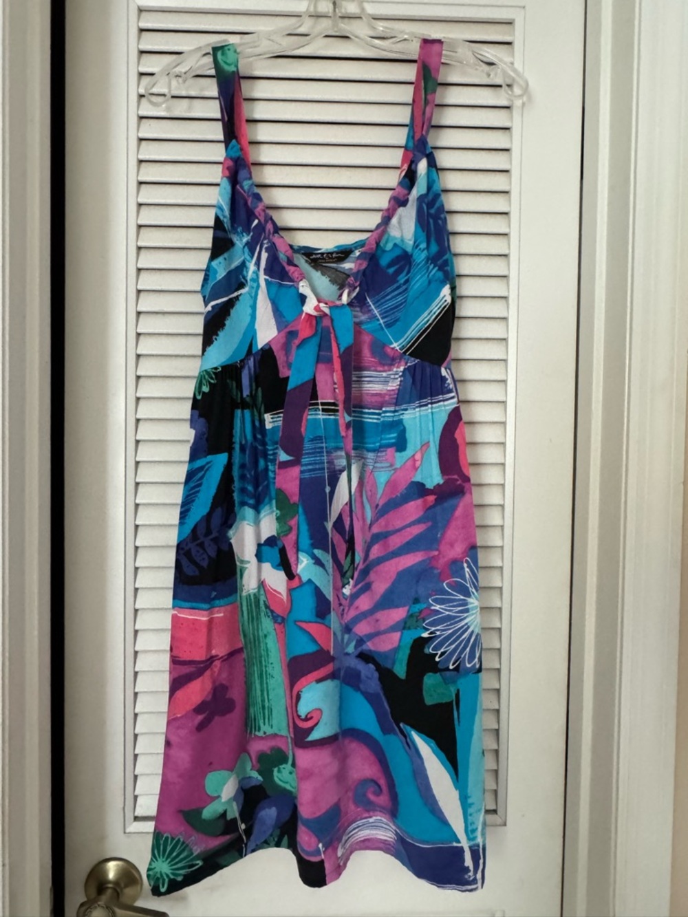 Vibrant Blue & Pink Tropical Sundress